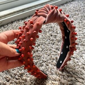 Lele Sadoughi Velvet beaded Headband
